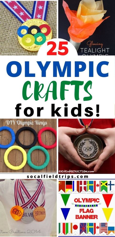 olympic crafts for kids Summer Olympics Crafts, Preschool Olympics, Kids Olympics, Olympic Crafts, Olympics Activities, Treats For Kids, Crafts And Activities For Kids, Preschool Arts And Crafts, Stem For Kids