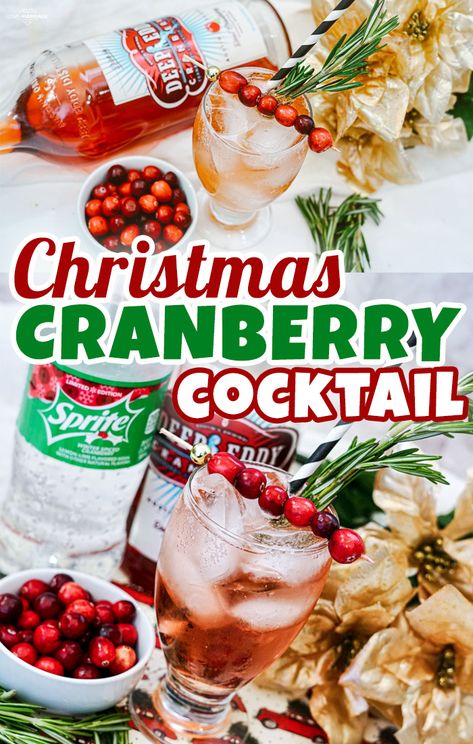 Christmas Cranberry Cocktail - Love and Marriage Winter Spiced Cranberry Sprite Cocktails, Cranberry Sprite Cocktail, Sprite Cocktail, Cranberry Sprite, Christmas Cocktails Vodka, Christmas Vodka, Cranberry Cocktail Recipe, Drinks Christmas, Vodka Cranberry