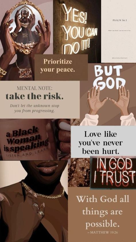 222 Brown Aesthetic, Wall Paper Aesthetic Girl, Brown Melanin Aesthetic Wallpaper, Wallpaper Backgrounds Aesthetic With Quotes, Lifestyle Wallpaper Aesthetic, That Woman Aesthetic Wallpaper, Black Woman Christian Wallpaper, Cute Wallpapers For Christians, Cooking More Vision Board