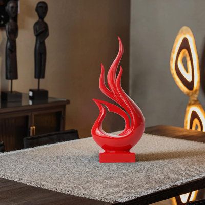 DESIGN CONCEPTPerfect statement decor for a modern design aesthetic. Table Sculpture, decoration. Beautiful artwork, like a flame, symbolizes warmth, enthusiasm and unity. Exquisite craft art for desk | Rubbermaid Abstract Fire Sculpture, Resin Art Table Decoration Ornaments Modern Home Decor Accent (Red) Red 11.5 x 5.0 x 3.0 in | QU11197 | Wayfair Canada Resin Art Table, Fire Sculpture, Aesthetic Table, Table Sculpture, Statement Decor, Craft Art, Art Table, Design Aesthetic, Abstract Sculpture