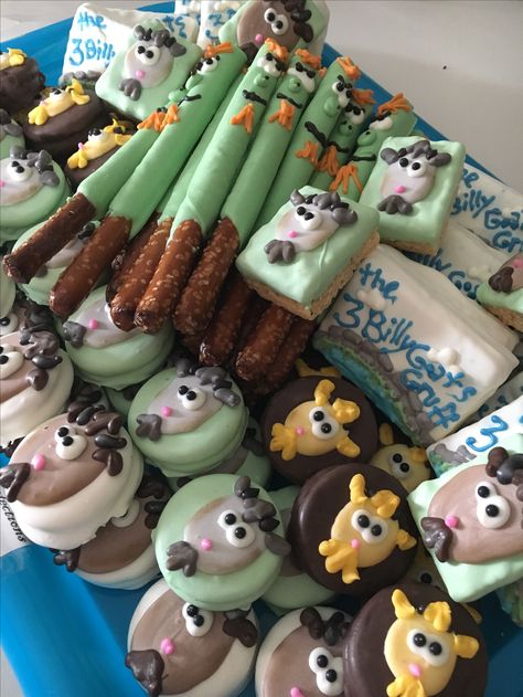 3 Billy's goats gruff theme Goat Party Theme Food Ideas, Goat Party Theme, Goat Party Ideas, Goat Cookies, Goat Themed Cake, Goat Birthday Party, Goat Party, 3 Billy Goats Gruff, Goat Birthday