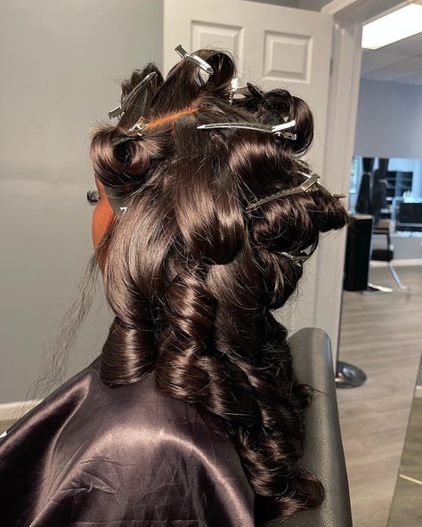 Black Hairstyles With Weave, Hair Done, Pin Curls, Slick Hairstyles, Busy Women, Hair Laid, Business Hairstyles, Trending Hairstyles, Haircuts For Long Hair