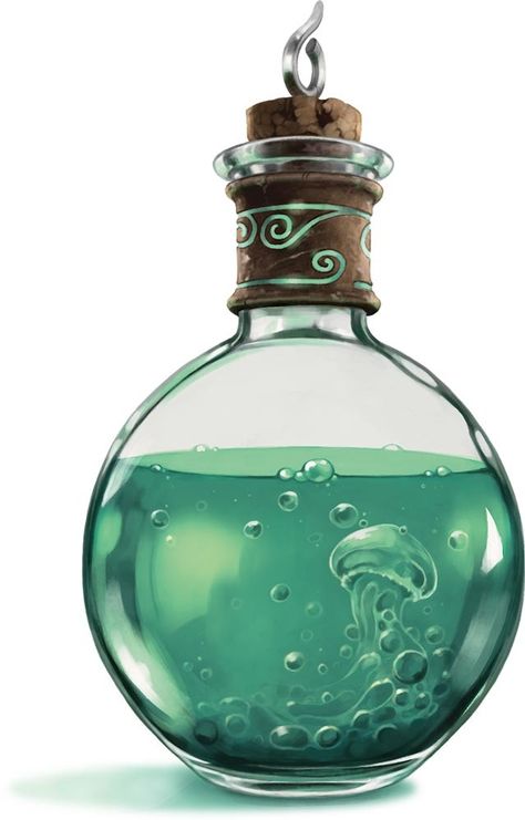 Potion of Water Breathing - Magic Items - D&D Beyond Potion Bottle Reference, Potion Reference, Bottle Reference, Water Breathing, Breathing Underwater, Magic Items, Reference Pics, Potion Bottle, Drawing Reference