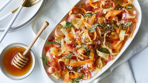 Carrot Salad with Raisins and Dijon Mustard | Recipe | The Fresh Market Carrot Salad Recipes, Radish Salad, Roasted Root Vegetables, Passover Recipes, Carrot Salad, Spring Salad, Healthy Sides, Spring Recipes, Healthy Side Dishes