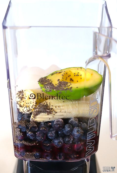 Blueberry Avocado Smoothie 3 Blueberry Avocado Smoothie, Blendtec Recipes, Avocado Smoothie Recipe, Resep Diet Sehat, Blender Smoothie, Avocado Dessert, Power Smoothie, Gimme Some Oven, Resep Diet