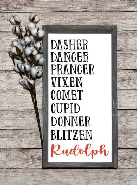 Excited to share the latest addition to my #etsy shop: Reindeer Sign | Rudolph Sign | Christmas Sign | Santa Reindeer Sign, Love Wooden Sign, Farmhouse Kitchen Signs, Faith Sign, Santa's Reindeer, Boone Nc, Choices Quotes, Farmhouse Wood Sign, Diy Wood Signs