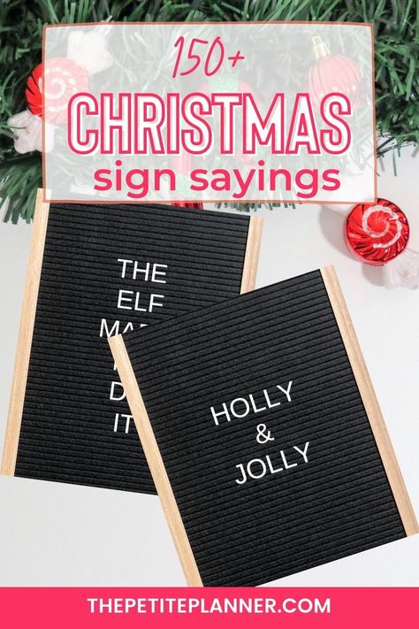 Two black letter boards on white background with holiday saying "Holly & Jolly" Felt Letter Board Christmas, Christmas Letter Board Ideas Funny, Funny Christmas Sayings For Letter Board, Christmas Sign Sayings, Funny Christmas Signs And Sayings, Christmas Letter Board Quotes Funny, Holiday Letter Board Ideas, Sayings For Letter Boards, Christmas Letter Board Ideas