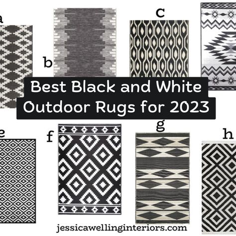 Black And White Striped Outdoor Rug, Black And White Outdoor Rug, Tropical Outdoor Rugs, Deck Or Patio, Small Patio Decor, Trellis Rug, Diamond Rugs, Outdoor Rugs Patio, Outdoor Curtains