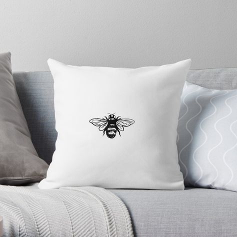 Bee Pillow, Black Bee, Design Pillow, Bee Design, First Apartment, Bee Theme, Designer Pillow, Graphics Design, Designer Throw Pillows