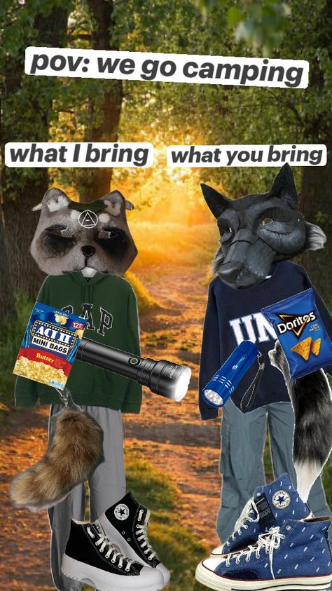 (you can bring one friend) will you come? #camp #camping #snacks #popcorn #therian #therianthropy #gear #quads #shifts #forest #flashlite #fun #willyou Therian Aesthetic, Therian Gear, Camping Snacks, Therian Stuff, Maybe In Another Life, One Friend, Cat Mask, In Another Life, Go Camping