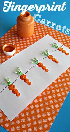 Easter Crafts Fingerprint Carrot Bunny Easter Crafts For Preschoolers, Vegetable Crafts, Easter Crafts Preschool, Crafts For Preschoolers, Easter Preschool, Diy Ostern, Aktivitas Montessori, Daycare Crafts, Easter Art