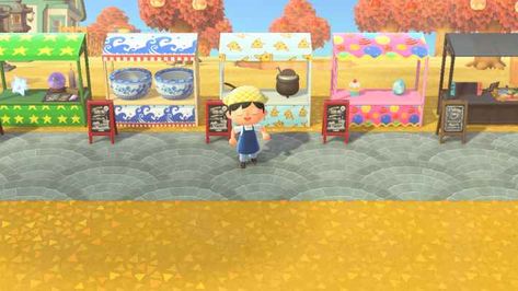 【ACNH】Stall Ideas & Designs - Street Market Guide【Animal Crossing New Horizons】 - GameWith Acnh Market Stall Design, Acnh Farmers Market Stall Design, Acnh Farmers Market Stall, Animal Crossing Market, Acnh Farmers Market, Market Stall Design, Cookie Cart, Acnh Guide, Orchard Design