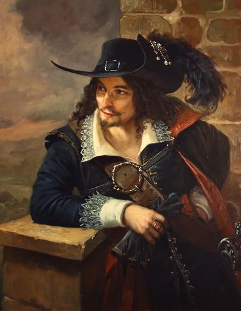 Pirates - Custom Hand Painted Oil Portrait Painting of Self as Pirate Hair, Black