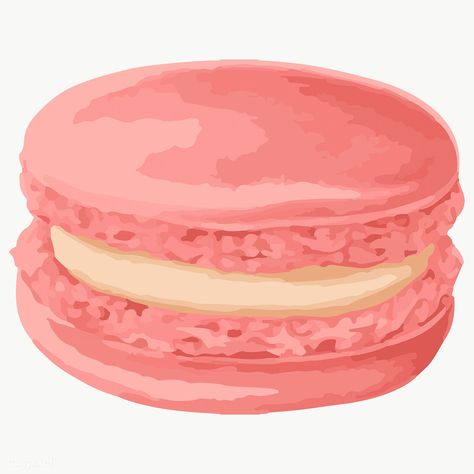 Vectorized hand drawn pink macaron sticker design resource | free image by rawpixel.com / Aew Macaroon Wallpaper, Pink Macaroons, Strawberry Png, Macarons Macaroons, Dessert Illustration, Ice Cream Theme, Peach Cake, Scrapbook Stickers Printable, Marker Art