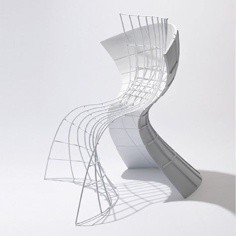 eva chou r shell chair furniture designboom Plumbing Pipe Furniture, Futuristic Furniture, Unique Chair, Pipe Furniture, Chair Makeover, Shell Chair, Funky Furniture, Cafe Chairs, Diy Chair