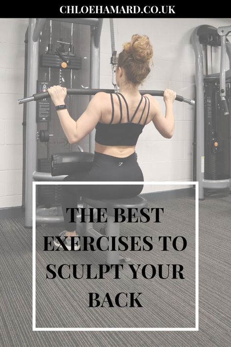 Full back workout! I'm taking you through what I do to sculpt my back. Here are 5 staple back exercises for women. Best Back Exercises For Women Gym, Womens Back Exercises Gym, Women Back Exercises Gym, Back Workouts For Women At The Gym, Womens Back Exercises, Full Back Workout Women, Back Gym Workout Women, Womens Back Workout, Back Exercises Women Gym