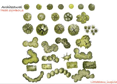 Tree symbols for architectural plans #architecture #tree #plants #symbols #architecturedesign #siteanalysis #interiordesign #illustration #sketchbook #sketch #art #watercolor #watercolorsketch Tree Symbol Architecture, Conceptual Model, Site Analysis Architecture, Conceptual Model Architecture, Conceptual Sketches, Model Architecture, Urban Design Architecture, Landscape Architecture Drawing, Tree Plan