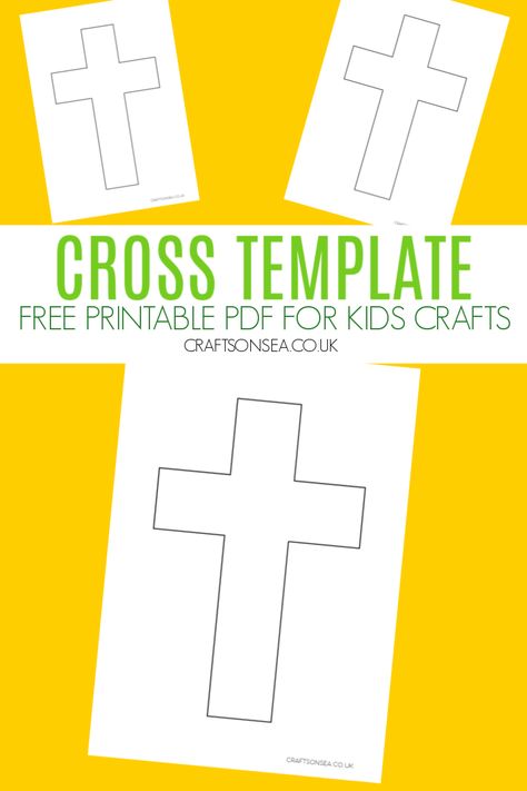 Blank Cross Template: FREE Printable PDF Cross Cutout Template, Cross Template Free Printable Pattern, Free Cross Printable, Cross Printable Templates, How To Make A Cross, Cross Patterns Printable, Cross Template Free Printable, Printable Cross Template, Cross Crafts For Kids