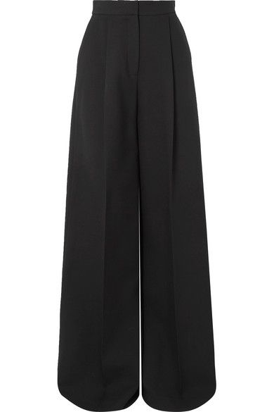 Pants For Long Legged, Wide Leg Black Dress Pants, Black Pants With Black Top, A Line Trousers, Tailored Wide Leg Trousers, Highest Pants, Best Wide Leg Pants, Alexander Mcqueen Pants, Fitted Wide Leg Pants