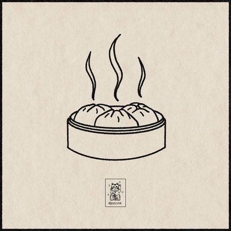 Steam Logo, Steamed Pork Buns, Steamed Pork, Simple Tattoos For Guys, Scary Drawings, Minimal Drawings, Pork Buns, Flash Tattoo Designs, Hand Poked Tattoo