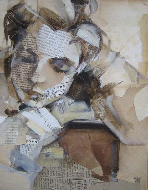 Carme Magem, Collage Portrait, Newspaper Art, Collage Art Projects, Collage Art Mixed Media, Torn Paper, Art Et Illustration, A Collage, Art Journals