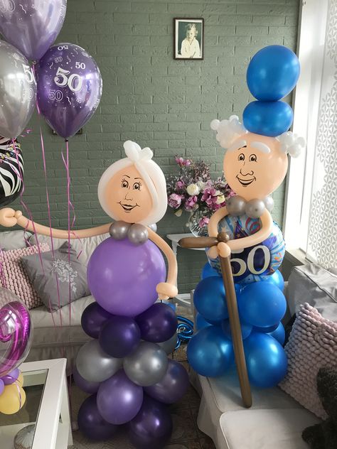 Grandparents Day Balloon Arch, Character Balloons, Balloon People, Boy Baby Shower Centerpieces, Desk Decorations, Balloon Crafts, Balloon Ideas, Baby Shower Centerpieces, Balloon Art