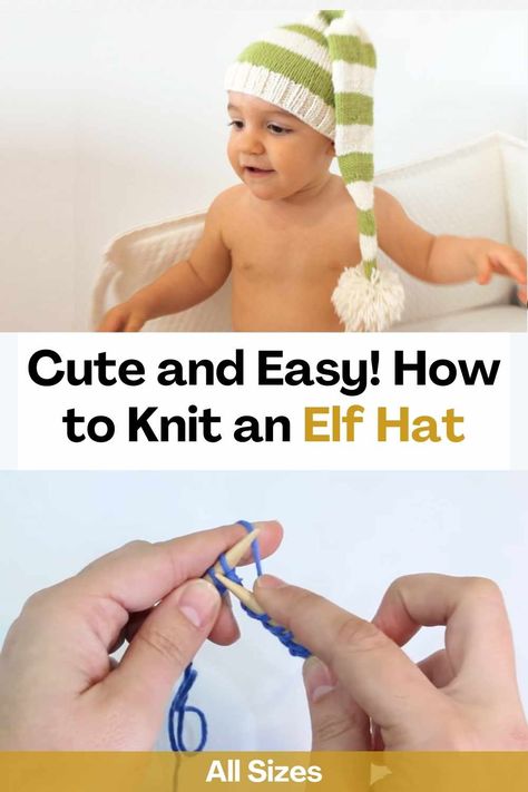 Learn with this amazing video tutorial how to make a super cute elf hat for kids to wear for Christmas! The creator of this video will teach you how to knit this hat step by step and will give you all the instructions you need.rnrnKnit this cute and fun elf hat, it is a very nice project to start and knitting will always be a great way to pass the time. In addition, the result is super cute, the children will love it!rnrnDon't miss out on this incredible opportunity to start a fun and... Hat For Kids, Learn To Knit, Hat Patterns Free, Hat Tutorial, Knit Basket, Amazing Video, Elf Hat, An Elf, How To Knit