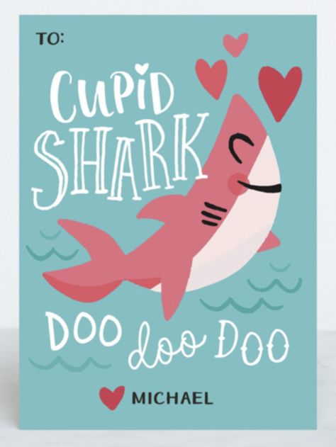 Baby Shark Valentines Cards, Baby Shark Valentines, Shark Valentines, Classroom Valentine Cards, Sea Shark, Shark Illustration, Nursery Room Themes, Dolphin Fish, Graduation Greetings