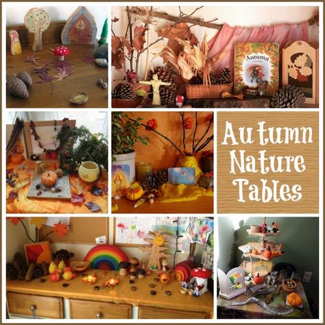 The Autumn Nature Table : Discovering Waldorf - The Magic Onions Fall Nature Table, Autumn Nature Table Waldorf, Waldorf Seasons, Autumn Waldorf, Autumn Nature Table, Waldorf Autumn, Themed Gnomes, Waldorf Crafts, Waldorf Education