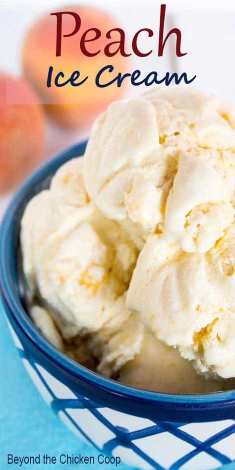 Mascarpone Ice Cream, Peach Ice Cream Recipe, Homemade Peach Ice Cream, Ice Cream Recipes Machine, Peach Ice Cream, Ice Cream Maker Recipes, Bread Muffins, Homemade Ice Cream Recipes, Ninja Creami