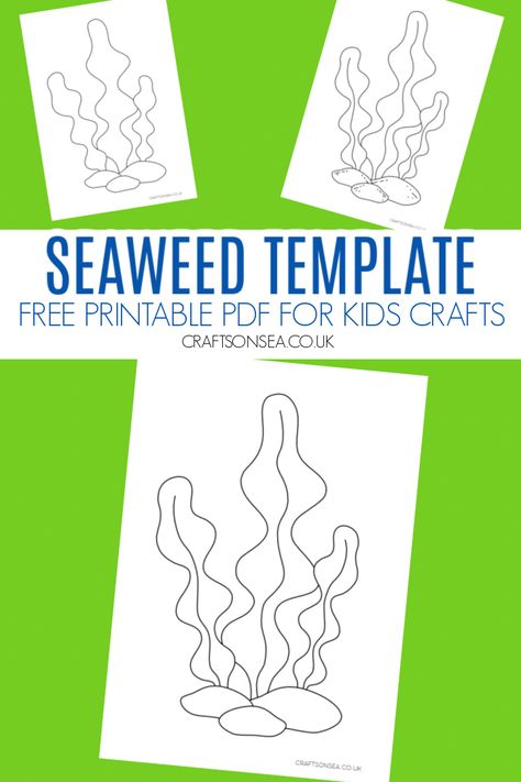 Seaweed Template: FREE Printable PDF Seaweed Template Free Printable, Sea Animals Template, Seaweed Template, Under The Sea Printables, Ocean Animal Crafts, Shell Mermaid, Template Free Printable, Fish Template, Animal Templates