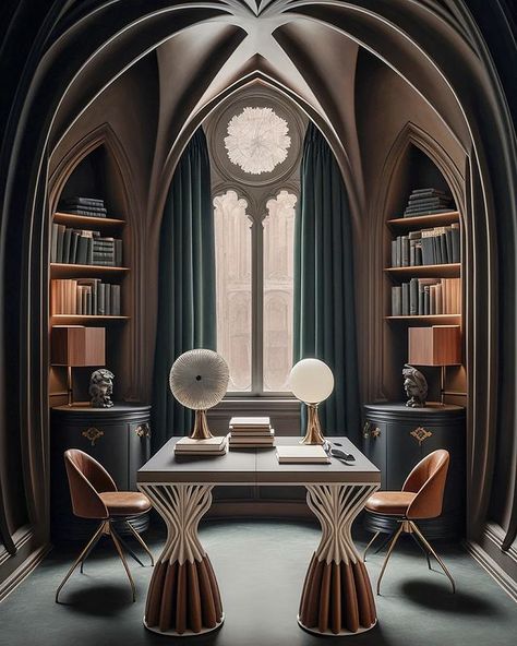 Hassan Ragab | حسن رجب (@hsnrgb) • Instagram photos and videos Neo Gothic Interior Design, Gothic Interior Design, Gothic Interior, Neo Gothic, Conceptual Architecture, Gothic Furniture, Dark Home Decor, Dark Home, Interior Design Magazine