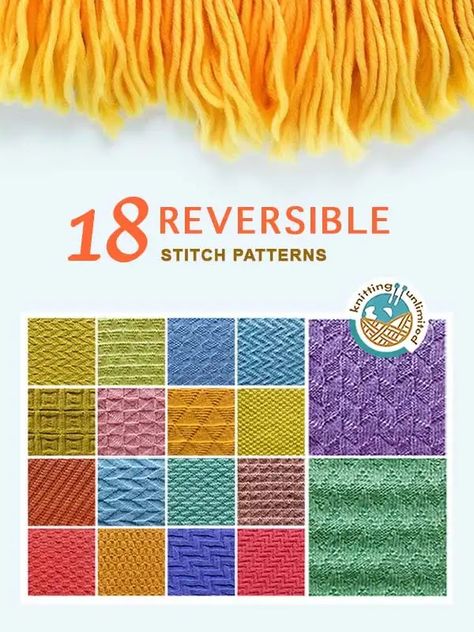 🧶 ➊ ➑ Reversible stitch patterns 🆓 🆓 Knitting Unlimited Reversable Knitting Patterns, Knit Stitch Patterns Free Charts, Knit Purl Stitch Patterns Free, Knit Purl Stitch Patterns, Reversible Knit Scarf Patterns Free, Reversible Blanket Knitting Patterns, Reversible Scarf Knitting Patterns Free, Reversible Stitches Knitting, Reversible Knit Scarf Patterns