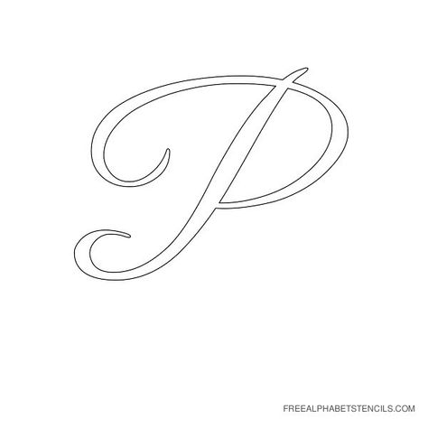 P In Cursive, Free Printable Stencils, Free Printable Letter Stencils, Cursive Letters Alphabet, P Font, Letter Stencils Printables, Stencils Printables Templates, Printable Stencils, Free Stencils Printables