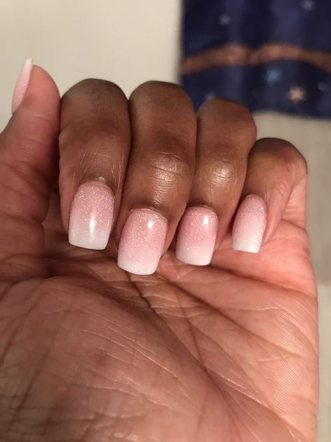 Short Pink Ombre Nails, Pink And White Ombré Nails, Pink Ombre Nails Glitter, White Ombré Nails, Pink And White Ombre Nails, Ombre Nail Diy, White Ombre Nails, Glitter French Manicure, 2024 Aesthetic