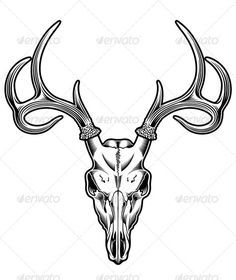 Elk Skull Tattoo, Deer Skull Drawing, Oni Maske, Elk Skull, Deer Skull Tattoos, Bull Skull Tattoos, Hunting Tattoos, Head Skull, Animal Skeletons