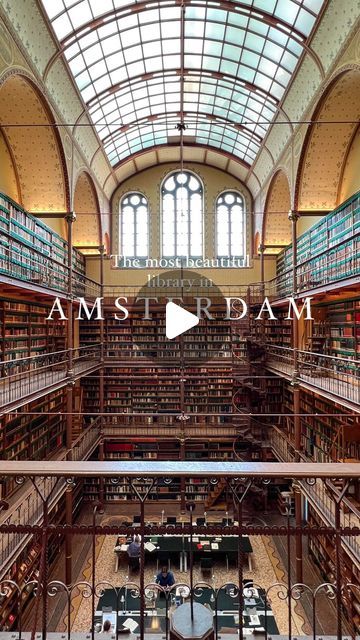 Zumra | Amsterdam on Instagram: "🏛️The Cuypers Library, located in the @rijksmuseum in Amsterdam, is the oldest and largest art history library in the Netherlands. A perfect for book lovers.

⚜️You can easily view the library from the balcony (room 2.16) during your visit to the museum without any need for prior reservation.

🕰️The library is open Monday to Saturday, 10 AM until 5 PM, closed on Sundays and public holidays.

📍Museumstraat 1, 1071 XX Amsterdam

Have you been to this library?" The Balcony, The Library, Travel Bucket List, Large Art, Travel Bucket, The Netherlands, Art History, Balcony, Netherlands