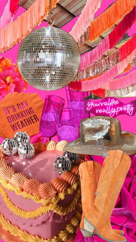 Orange Pink Party, Orange Birthday Parties, 30th Birthday Themes, Sunset Party, Orange Birthday, 33rd Birthday, Orange Party, Dinner Party Themes, Sparkle Party