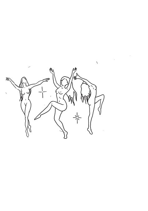 No Justice No Peace Tattoo, 3 Dancing Witches Tattoo, Dancing Goddess Tattoo, Women Dancing In A Circle Tattoo, Witch Dance Tattoo, Divine Feminine Tattoo Fine Line, Symbol Of Femininity, Tattoo Quotes For Best Friends, 3 Women Tattoo