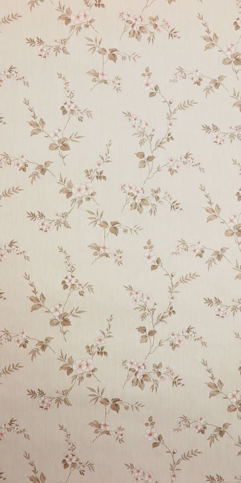 Beautiful cherry blossom branch wallpaper original from the 70s The finely structured paper is silky matt, glossy and of good quality. This wallpaper is made of paper. Our wallpapers are all originals from the 1970s, some even older. No reprints, all real old! The wallpapers are all about 53.5cm wide. The wallpapers are sold per meter. If you put several meters in the shopping cart, you will receive the wallpaper in this length in one piece. A piece can be a maximum of 10 meters long. If you ord Cream Wallpaper Flower, Brown Paper Phone Wallpaper, Vintage Church Wallpaper, Floral Wallpaper Bedroom Romantic Vintage Wallpapers, Neutral Phone Wallpaper Floral, Tan Lace Wallpaper, Greige Phone Wallpaper, Greige Iphone Wallpaper, Girly Vintage Wallpaper