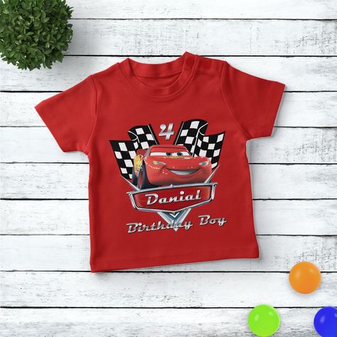 Matching Family Shirts, Raglan Shirt, Cars Birthday, Lightning Mcqueen, Raglan Shirts, Theme Party, Family Shirts, Boy Birthday, Custom Tshirts