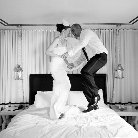 Jumping on the Bed Romantic Wedding Photos, Wedding Photography Tips, Wedding Engagement Photos, 50th Wedding, Photo Couple, Wedding Wishes, Wedding Shots, Wedding Pics, Wedding Poses