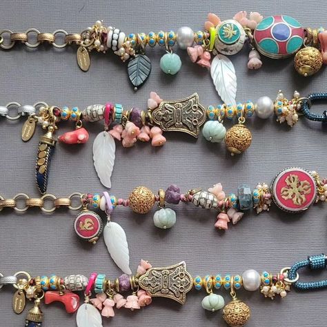 Meredith Waterstraat, Charm Accessories, Bead Soup, Bead Studio, Hand Crafts, Chunky Jewelry, Handmade Embroidery, Flower Bracelet, Art Deco Jewelry