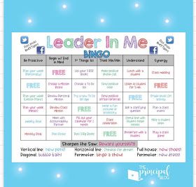 The Principal Blog: Motivation BINGO - #Leaderinme Student Leadership Activities Elementary, Leader In Me Activities, Leader In Me Classroom Ideas, Leadership Activities For Kids, Staff Bingo, Leader In Me 7 Habits, The Leader In Me, Capturing Kids Hearts, Blog Motivation