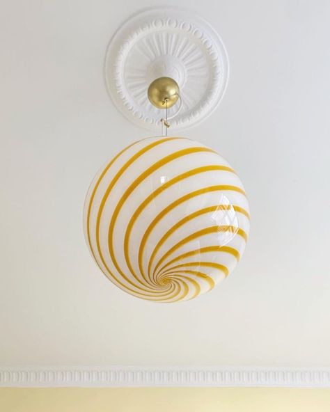 Candy Ceilings Lamps — Millefiori Interior Striped Ceiling, Flower Ceiling, Round Ceiling Light, Ceiling Lamps, Handmade Lamps, Colorful Candy, Be Aware, Mellow Yellow, Light Fixture