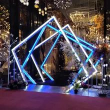 New Design LED Light Tunnel Wedding Backdrop Arch For Decoration Time Tunnel, Event Entrance, Light Landscape, Light Tunnel, Stage Background, Stage Backdrop, Artificial Flowers Wedding, Wedding Props, Geometric Wedding