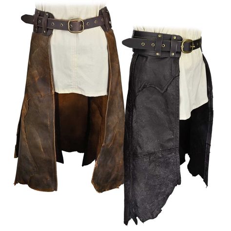 Monster Hunter Fashion, Ren Fair Pants, Leather Armor Dnd, Hunter Clothes, Combat Skirt, Battle Skirt, Combat Outfit, Leather Armour, Medieval Garb