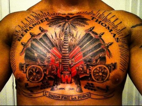 Haitian Tattoo Ideas Haiti, Haitian Tattoo, Haiti Tattoo, Dark Tattoos For Men, Tattoo Chart, Random Tattoos, Interesting Tattoos, Black Men Tattoos, Haitian Revolution