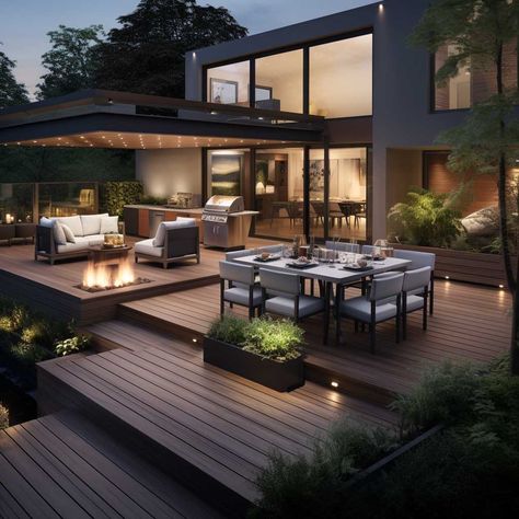 Hardscape Ideas Backyard Outdoor Living, Outdoor Living Room Ideas, Terrace Design Ideas, Contemporary Kitchen Design Ideas, Outdoor Living Space Ideas, Luxury Pools Backyard, Luxury Patio, Luxury Patio Furniture, Living Space Ideas