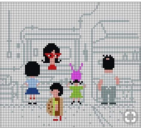 Cross Stitch Ideas, Cross Stitch Embroidery Patterns, Embroidery Patterns Ideas, Embroidery Tips, Geek Crafts, Bob's Burgers, Patterns Ideas, Stitch Ideas, Pixel Pattern